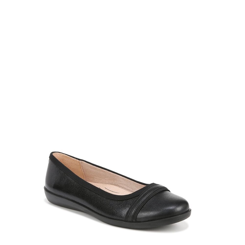 Womens Ballet Flats with Arch Support Slip-On Faux Leather